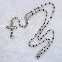 6mm cheap Plastic Rosary beads with big crucifix(CR139)