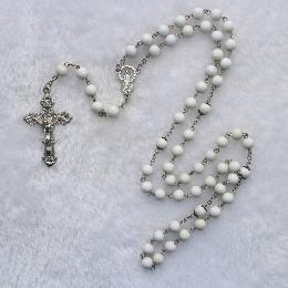8mm White luminous plastic rosaries (CR142)