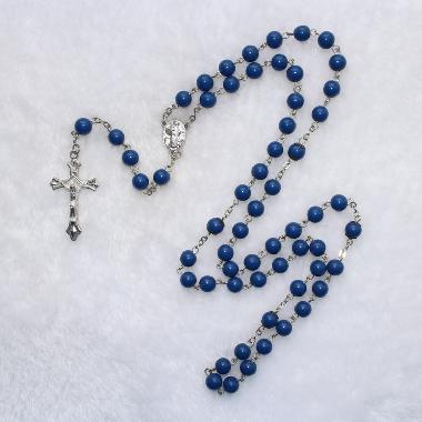 8mm large resin rosary beads with crucifix (CR152)