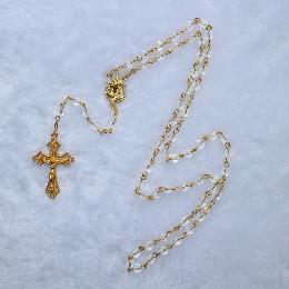 6mm Glass Beads Rosary with Cross (CR167)