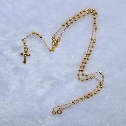 4mm Plastic Golden holy rosary catholic church prayer (CR168)