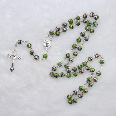 8mm Cloisonne Beads rosaries with pardon crucifix (CR172)