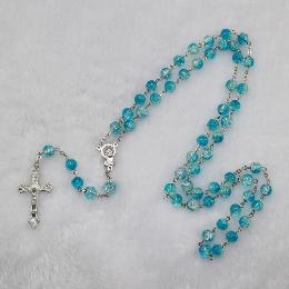 8mm Glass baptism gifts rosary beads with Crucifix (CR179)