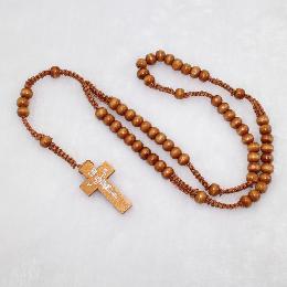 7mm Wooden Beads Rosaries with Cross (CR182)