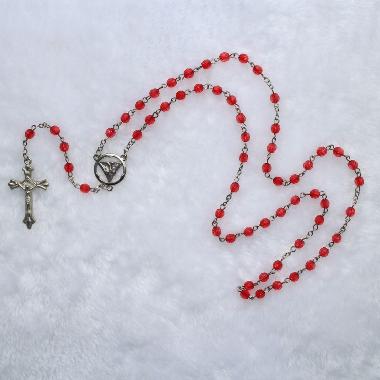 6mm Plastic Rosaries beads with metal cross(CR009)