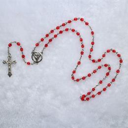 6mm Plastic Rosaries beads with metal cross(CR009)