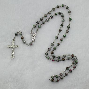 6mm Resin Bead Rosaries with Cross (CR195)