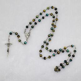 6mm Colourful Glass Bead Rosary (CR196)