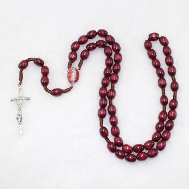 10*8mm Knotted Wooden Bead Rosary (CR199)