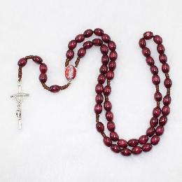 10*8mm Knotted Wooden Bead Rosary (CR199)