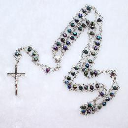 6mm Plastic Beads Rosary with Cross (CR206)