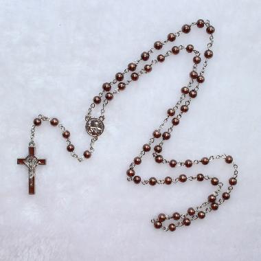 6mm Catholic Glass Beads Rosary (CR209)