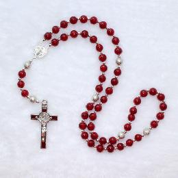 8mm Glass Beads Praying Knotted Rosary (CR216)