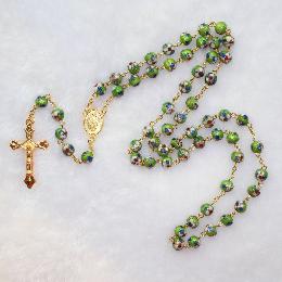 8mm religious catholic Cloisonne Italian rosary (CR217)