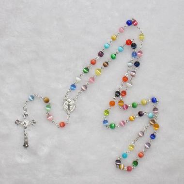 6mm cat eyes stone beads rosary (CR222)