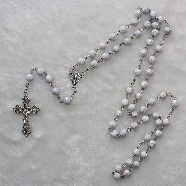 8mm gift resin material beaded catholic rosary (CR225)