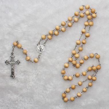 8mm religious rose scented wood rosary beads(CR247)