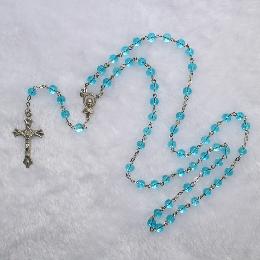 catholic 6mm Blue Glass Beads Rosaries (CR019)