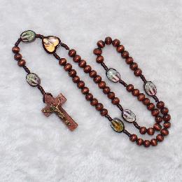 7mm Cheap religious knots cross rosary beads (CR304)