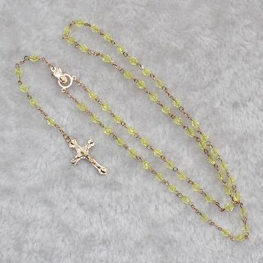 6mm Multi Color Chain Plastic golden Rosary beads(CR315)