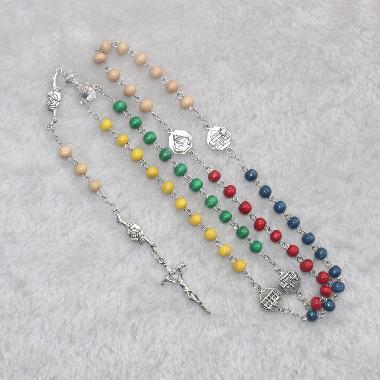 7mm Factory wooden rosary beads necklace (CR328)