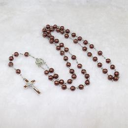 8mm Catholic Shape Glass Beads Pope Rosary (CR344)