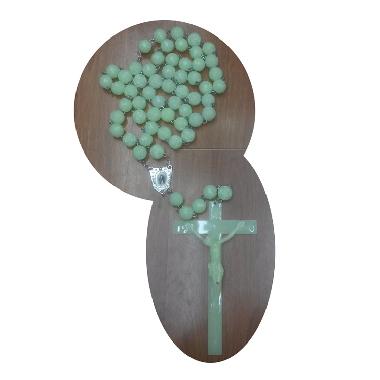 20mm luminous plastic bead necklace rosary (CR356)