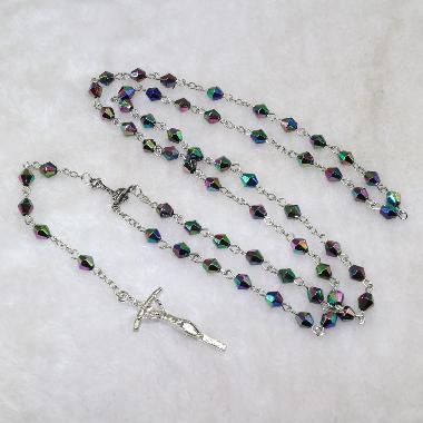 6mm Multi Color Chain Plastic purchase rosary beads near me (CR371)