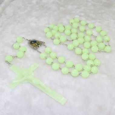 20mm Luminous Rosebud Miraculous Wall Rosary (CR380)