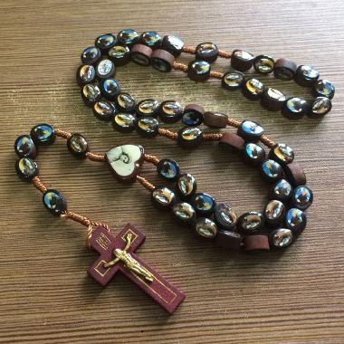 12*10mm western cross good rosary beads necklace (CR405)