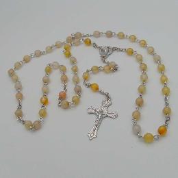 6mm Semi Precious Stone roman catholic rosary prayer beads  (CR418)