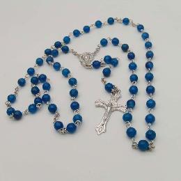 6mm Chain Stones rosary beads how many beads Cross Necklace (CR419)