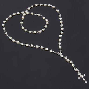 8mm Heart Plastic Beads Mary Prayer Rosaries (CR423)