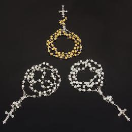 6mm plated golden prayed rosary bead (CR424)