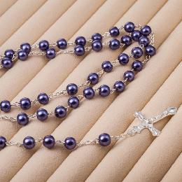 8mm Plastic imitation pearl beaded rosary (CR428)