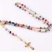 6*8mm double color facted glass bead rosary (CR429)