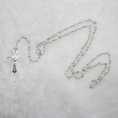 4mm Glass Imitation Pearl rosary gifts(CR030)
