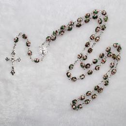 8*6mm Black Cloisonne Beads Rosaries (CR036)