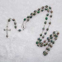 8*6mm catholic Cloisonne metal rosary beads (CR037)
