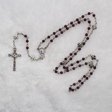 4mm Amethyst catholic wedding bibles and rosaries (CR083)