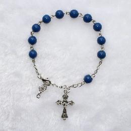 8mm plastic beads Jesus cross bracelet (CB039)