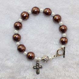 10mm Glass Prayer Stretch Rosary Bracelet (CB134)