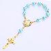 8mm rosary bracelet with alloy cross and center (CB194)