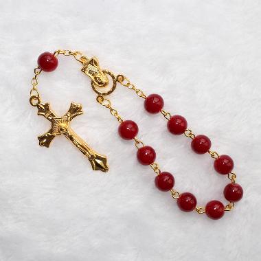 8mm glass bead decade rosary (CE026)