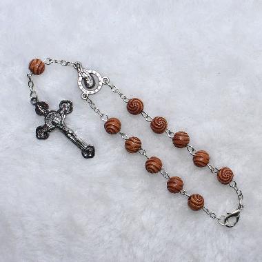 7mm Christian Beads Decade Car Rosary (CE063)