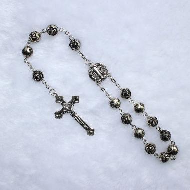 8mm Rose Plastic CAR Rosary (CB004)