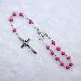 8mm catholic Plastic Pink Beaded car rosary (CB008)