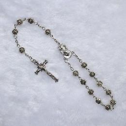 7mm Classic alloy metal rose beads car rosary (CB011)