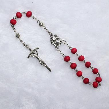 6mm religious wooden beaded car rosary (CB016)
