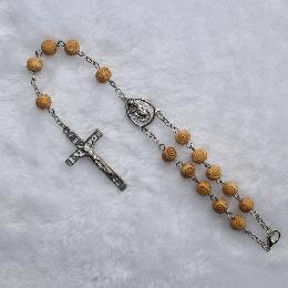 8mm catholic perfume wood bead car rosary (CB019)
